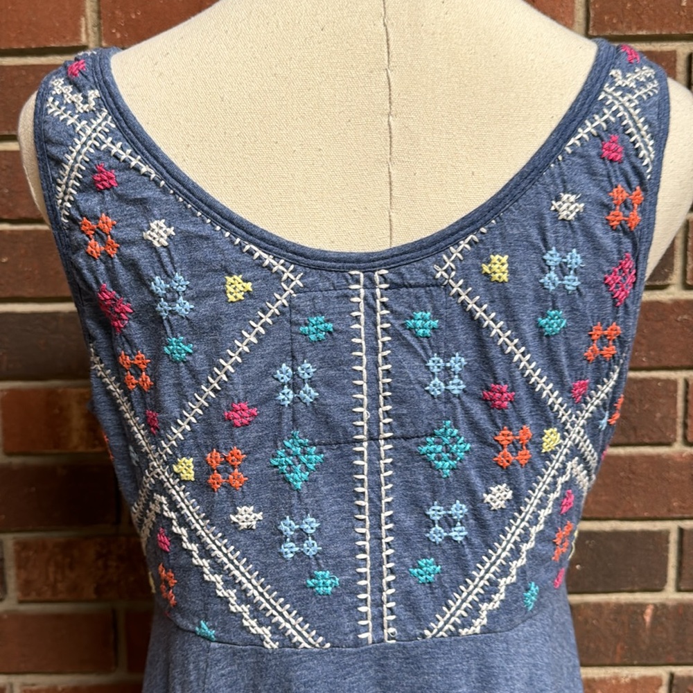 Johnny Was Blue Embroidered Dress - Picture 5 of 9